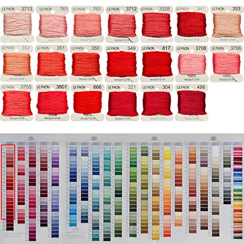 Premium Rainbow Color Embroidery Floss bobbins - Cross Stitch Threads - Friendship Bracelets Floss - Crafts Floss -20 Bobbins Six Strand Embroidery Floss Thread, Medium Melon Gradient - color: 3713-498