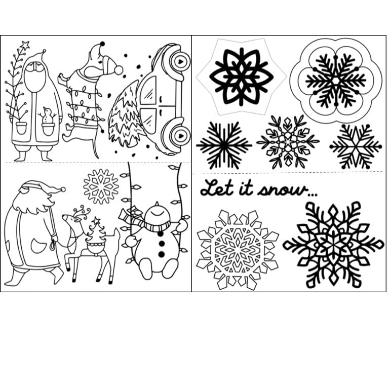 Water Soluble Embroidery Patterns Stabilizers, Stick and Stitch Embroidery Transfers Paper Tear Away Embroidery Stabilizer with Fun Designs for Stitching (Christmas and Snowflakes x2) - color: Christmas and Snowflakes x2