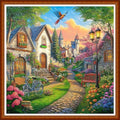 Redxing Counted Cross Stitch Kit for Beginners,Unprinted Needlepoint Kits for Beginners Cross Stitching Embroidery Kit 11CT Stitches kit-Charm Garden Trail 18x18 inch - color: SetColor19