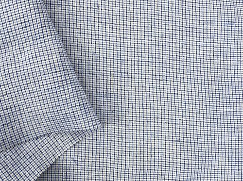 100% Linen Fabric – Checks & Plaids, Lightweight, Soft Pre-Washed – 51-52” Wide – Perfect for Sewing, Quilting, Apparel & Home Projects (3 Yard pre Cut, Mini Gingham Blue 7340) - size: 3 yard pre cut