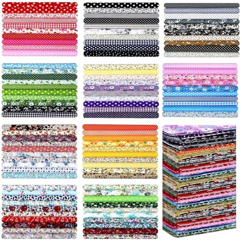 110 Pcs 10x10 Inch Cotton Fabric Squares for Quilting