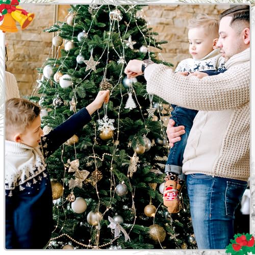 FEBSNOW 500Pcs Christmas Ornament Hangers, White Hanging String with Snap - color: White