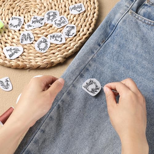 Flower Water Soluble Embroidery Patterns, 3 Sheets 140 Pcs Stick and Stitch Embroidery Papers Wash Away, Pre-Printed Floral Alphabet Pattern Transfers, DIY Gift for Hand Sewing Lover Beginners - size: Alphabet Floral