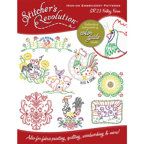 Stitcher's Revolution Folksy Farm Iron-On Transfer Pattern for Embroidery