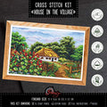 Povitrulya House in the Village - Counted Cross Stitch Kit, 14 Count Aida Cloth, 13" х 8.66" - color: House in the Village