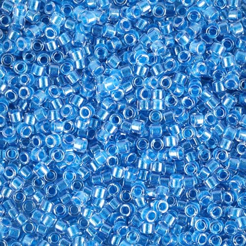 Miyuki Delica Seed Beads - color: DB0920 - Sparkling Cerulean Blue Lined Crystal