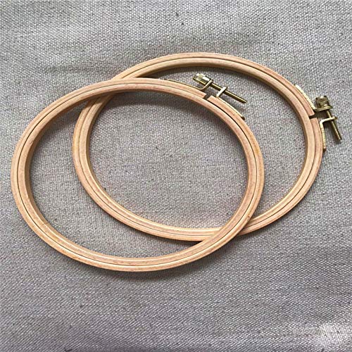 Beech Wood Embroidery Hoops - Small Round Craft Frames for Hand Stitching, Cross Stitch, DIY Art, Natural Wooden Hoops Small Wooden Craft Rings Round Stitching Frames (2pcs, 6 inch) - color: 2pcs, size: 6 inch