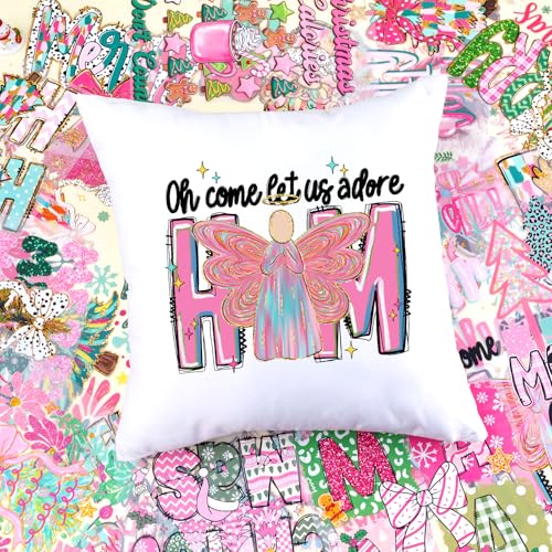 Pink Christmas Iron on Transfers Heat Transfer Viny 20pcs - color: 3d puff fall