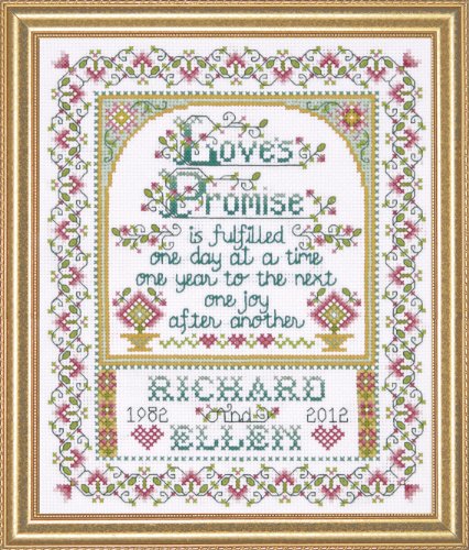 Design Works Crafts Tobin 356745 Loves Promise Counted Cross Stitch Kit-8"X10" 14 Count, Multicolored (2758)