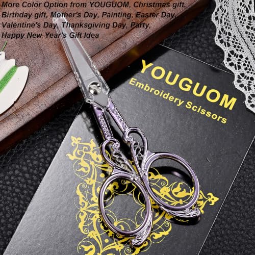 YOUGUOM Small Sewing Scissors, Little Sharp Embroidery Shears - color: Purple