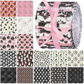 Hosuly 40 Pcs Pink Halloween Fabric Jelly Quilting Strips Roll - color: Retro Pink Halloween