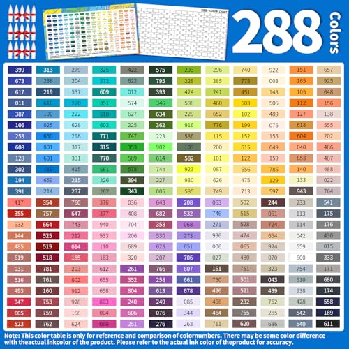 288 Colors Acrylic Paint Marker, Soft Brush Tip Acrylic Markers Set - color: 288 Colors
