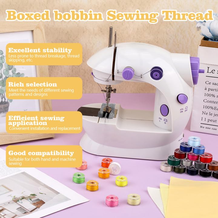 UzecPk 25pcs Assorted Colors Sewing Thread, Embroidery Bobbins Thread - color: 25 Colorful, size: 25 Pcs