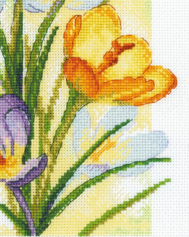 RIOLIS 2190 Spring Glow. Crocuses Counted Cross Stitch Kit 8.25 x 11.75 in - style: Spring Glow. Crocuses 2190