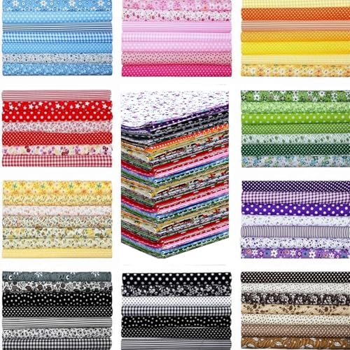 Tudomro 100 Pcs 10 x 10 Inch Floral Cotton Fabric Square Bulk for Quilting - color: Floral