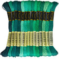14 skeins Rainbow Color Embroidery Floss - Cross Stitch Threads - Friendship Bracelets Floss - Crafts Floss, Aquamarine Gradient - color: Aquamarine Gradient