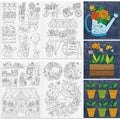 17Pcs Garden Plant FlowerWater Soluble Hand Sewing Stabilizers - style: Garden Plants