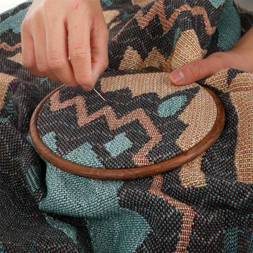 2 Pack Cross Stitch Hoop Imitated Wood Embroidery Frame Embroidery Hoops 6 Inch Round Plastic Embroidery Hoop for Art Craft Sewing and Hanging Ornaments Decor - size: 6 Inch
