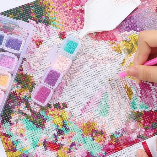 SGHUO Diamond Painting Storage Boxes 3 Pack 28 Grid Plastic Bead Organizer - size: 3pcs