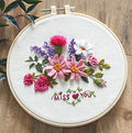 Awesocrafts Embroidery Kit, Miss You, Quote Love Plants Flowers Full Range of Embroidery Starter Kits for Beginners Adults DIY Handmade Easy Patterns (Miss You) - color: Miss You