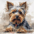 Anglaniu Yorkshire Terrier 11CT Cross Stitch Kit for Adults, 9x9 inches, Multicolor, Modern, Unisex, Water-Soluble Canvas, Anti-Fatigue Patterns