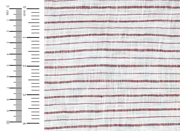 100% Linen Fabric – Lightweight Prewashed – Horizontal Stripe Patterns – Precut Style – Soft & Breathable – 52” Width – by The Linen Lab (Red 4773, 3 Yard pre Cut) - color: Red 4773, size: 3 yard pre cut