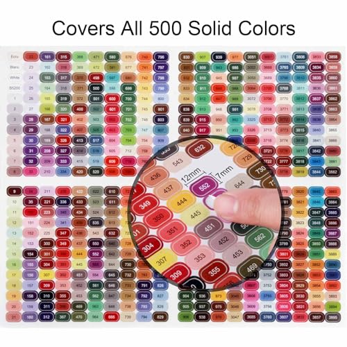 Hamtery 500pcs Embroidery Floss Bobbins with Floss Number Stickers, DIY Thread Organizer Set with Color-Coded Labels for Cross Stitch and Embroidery Storage