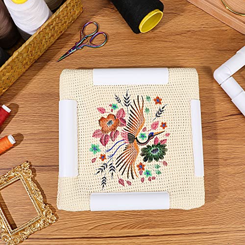 Janinka 3 Pcs Embroidery Hoop Cross Stitch Frames and Hoops, White - color: White