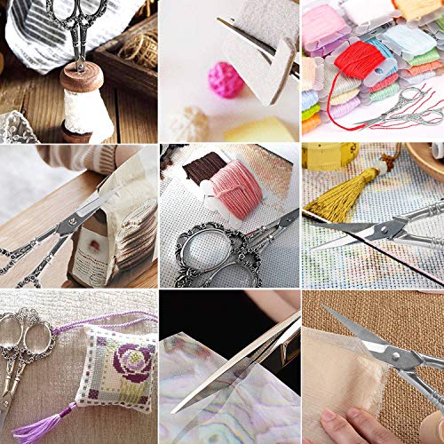 BIHRTC 4.5 Inch Stainless Steel Silver Sewing Shears Embroidery Scissors - color: Silver, size: 4.5 inch