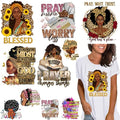 10 PCS Black Woman Iron On Transfer Heat Press Decals for T-Shirt Clothing