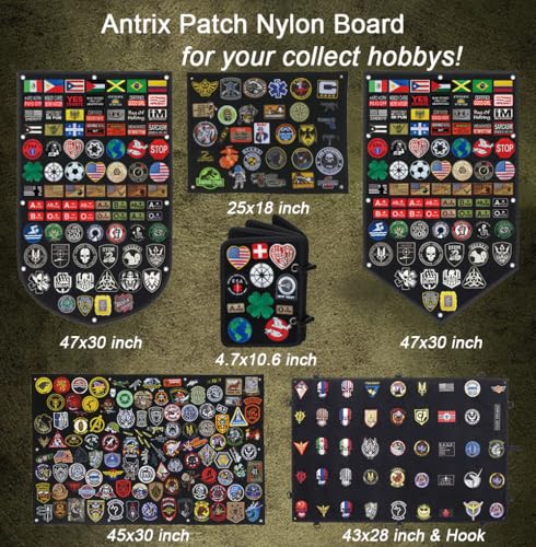 25"x18" Tactical Patch Display Banner, Hook and Loop Patch Holder Wall Hanging Cloth, Patch Collection Organizer Board for Man Cave, Bedroom, Office, Tactical Gear Room Showing Hook Loop Emblems - size: 25x18 inch