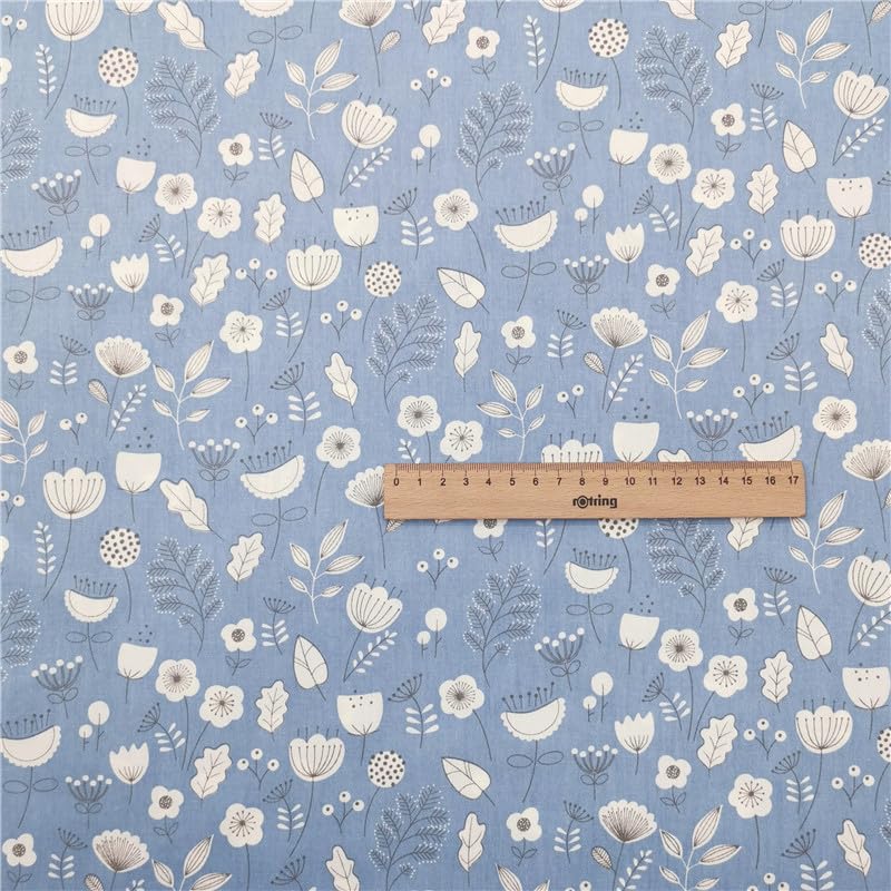 100% Cotton Boys Fabric Squares,5 Inch Quilting Supplies Clearance Blue Floral Fabric Precut Bundles for Sewing Project and DIY Crafts(42Pcs) … - color: Color-1