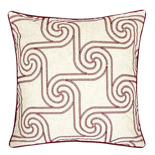 Embroidery Linen Throw Pillow Cover, Merry Christmas Series Holiday Flow Luxury Soft Fuzzy Cozy Warm Slik Gift Square Couch Cushion Pillow Case 20 x 20 Inch, Cover Only - color: U1-holiday Flow