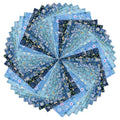 50pcs 12 x 12 inches Cotton Fabric Bundle-Blue - color: Blue, size: 12” x 12”