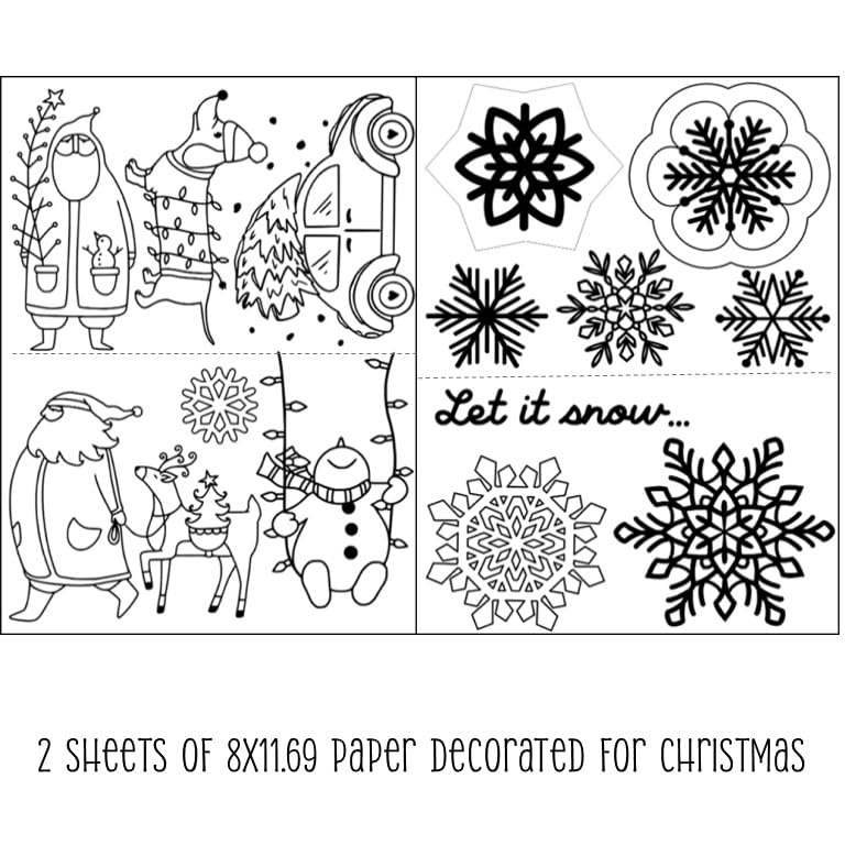 Water Soluble Embroidery Patterns Stabilizers, Stick and Stitch Embroidery Transfers Paper Tear Away Embroidery Stabilizer with Fun Designs for Stitching (Christmas and Snowflakes x2) - color: Christmas and Snowflakes x2