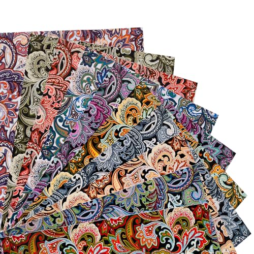 5" 50pcs Cotton Fabric Squares for Sewing Quilting Supplies- Dark Paisley - color: Dark Paisley, size: 50 PCS 5"x5"