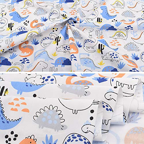 Fabric, 8 pcs/lot Fat Quarter Fabric Bundles 100% Cotton 19.69'' x 19.69''(50 x 50cm) Quilting Cotton Pre-Cut Squares Sheets for Patchwork Sewing Quilting Crafting, Dinosaur Pattern. - color: M-1