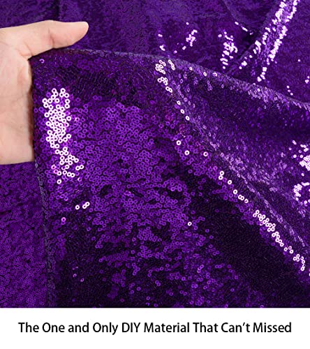 ShiDianYi Sequin Fabric by The Yard Sequince Material Sparkly Fabric -1016S (1 Yard, Purple) - color: Purple, size: 1 Yard