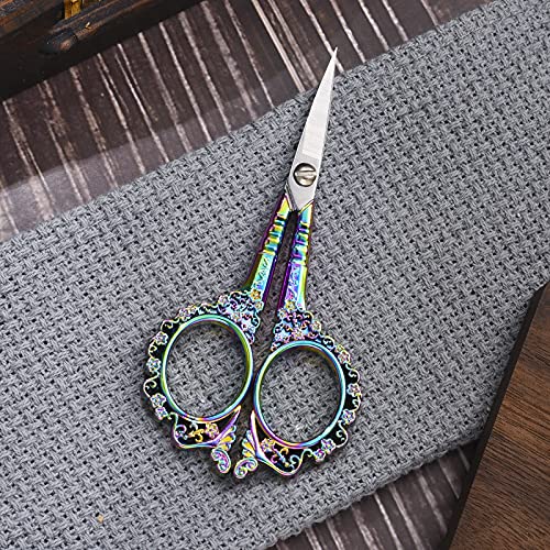 Vintage Crochet Scissors, Small Embroidery Shears - color: Rainbow