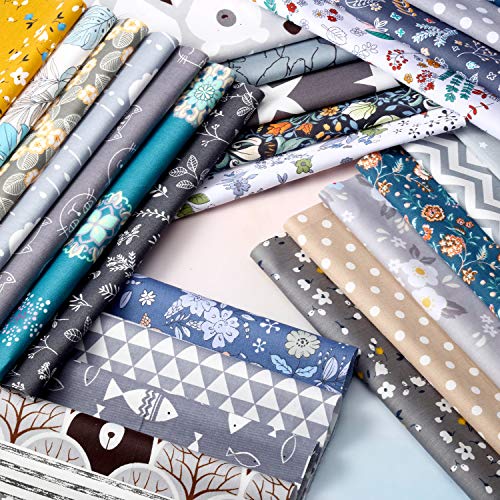 Tatuo 30 Pieces 10 x 10 Inches Cotton Fabric Bundle Squares Patchwork Floral Fabric Sewing Quilting Bundles Assorted Pattern Cloth for DIY Scrapbook Craft Making - style: Classic