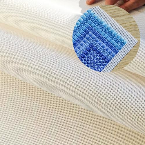 Needlepoint Canvas, 18-Mesh, 20" X 18", Beige Needlepoint Canvas Embroidery Blank White Cloth (Beige 18-mesh) - color: Beige 18-mesh