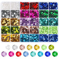 NACHLYNN 16800 Pcs 6MM Bulk Loose Sequins 15 Colors Rainbow Round Sequins for Crafts Sewing Wedding Christmas Jewelry Making Nail Arts Crafts - color: Multicolor