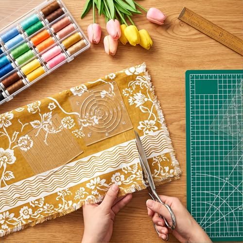 5 Pcs Acrylic Sashiko Stencil, 4.7 Inch Sashiko Embroidery Templates