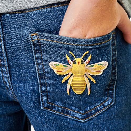 Rngmsi 4 Sheets Insect Embroidery Patterns Water Soluble Stick and Stitch - color: Insect