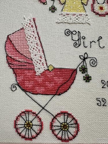 RIOLIS 1417 It's a Girl! Counted Cross Stitch Kit 7.87 x 7.87 in - style: It's a Girl! 1417