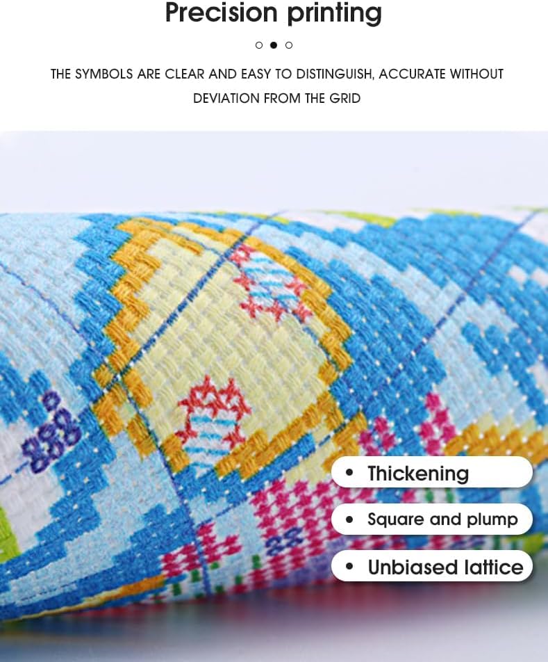 DYAIANGMU Gnome Stamped Cross Stitch Kit for Adults 13.7x13.7 inches - color: red-66