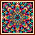 Dimensean Stamped Cross Stitch Kits Full Range of Embroidery Patterns Starter Kits for Beginners Adult DIY Cross Stitches Needlepoint Kits 11CT-Magic Mandala 18x18 inch - color: Arts kits 01