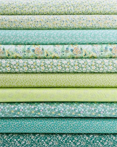 5"x 5" Precut Cotton Quilting Fabric Squares for Sewing-Green - color: Green, size: 50P5"x5"