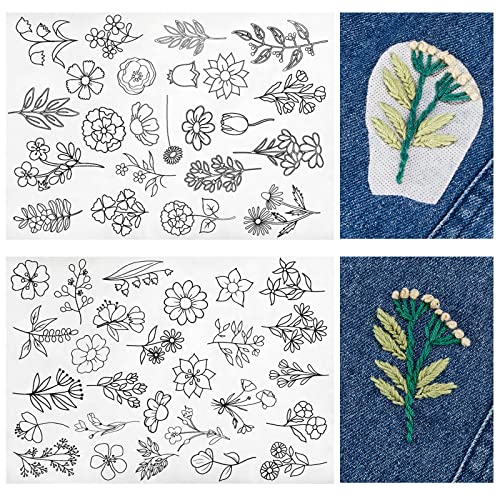Lewtemi 50 Pcs Flowers Water Soluble Hand Sewing Stabilizers - color: Flowers