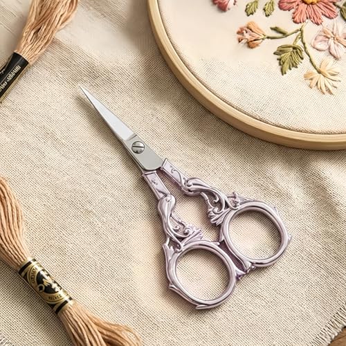 Embroidery Scissors Sewing Crochet Scissor Small Sharp for Threading Yarn knitting Needlepoint Crafting DIY - color: Light Purple
